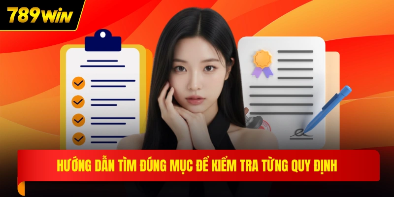 Hướng dẫn tìm đúng mục để kiểm tra từng quy định